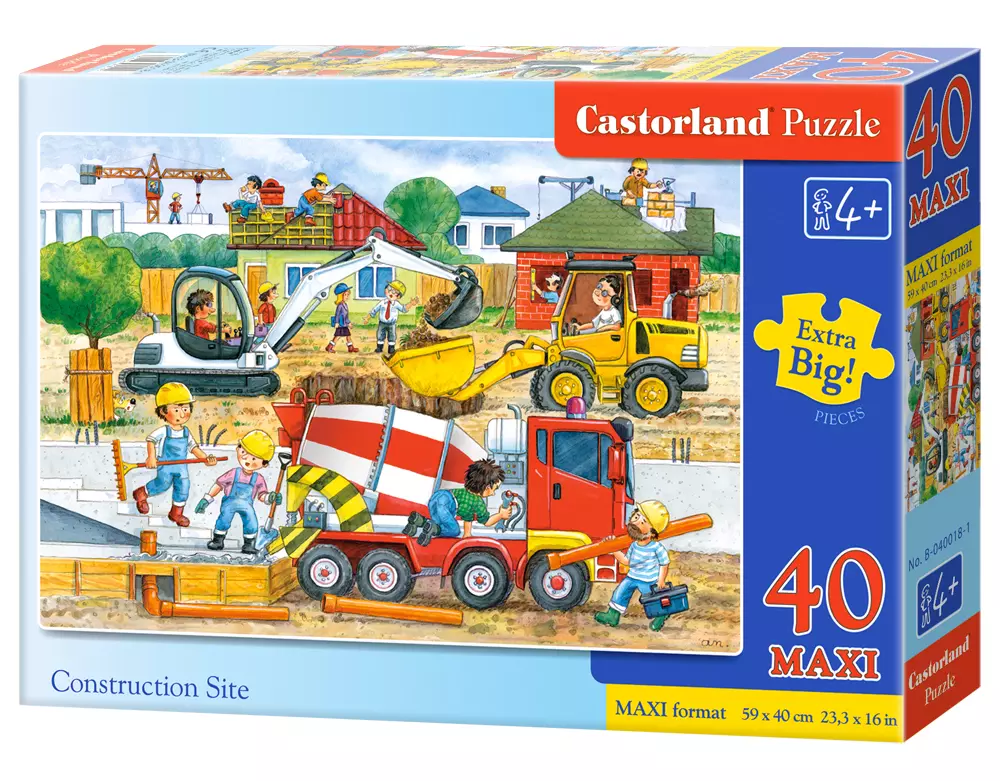 Puzzle maxi 40 elementów. Na budowie - Puzzle
