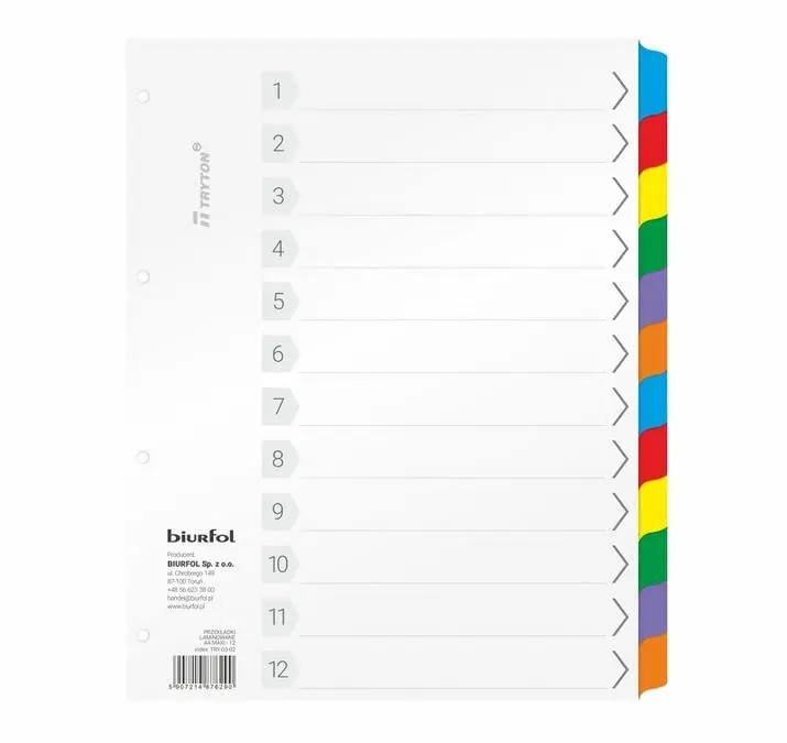 Przekładki kartonowe A4 laminowane maxi - Papiernicze i szkolne