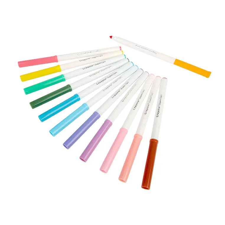 Crayola Super Tips Flamastry mazaki dla dzieci zmywalne pastelowe 12szt. - Papiernicze i szkolne