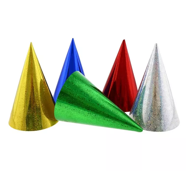 Czapeczki holograficzne, zestaw, 16 cm, 5 szt. - Zabawki