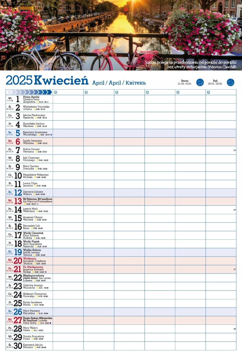 Kalendarz 2025 PLANER ścienny do notatek ORGANIZER - Książki
