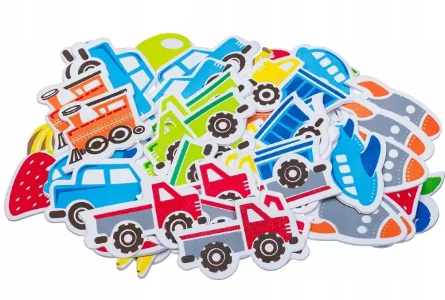 Naklejki z pianki transport 35szt - Papiernicze i szkolne