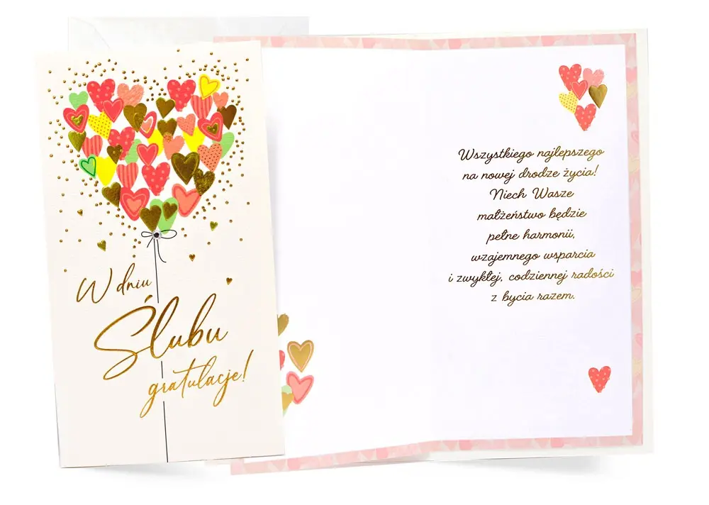 Karnet ślubny, W dniu ślubu, gratulacje! - Papiernicze i szkolne