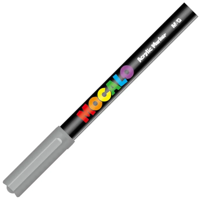 Marker akrylowy Mocalo 1mm srebrny 539, MG - Papiernicze