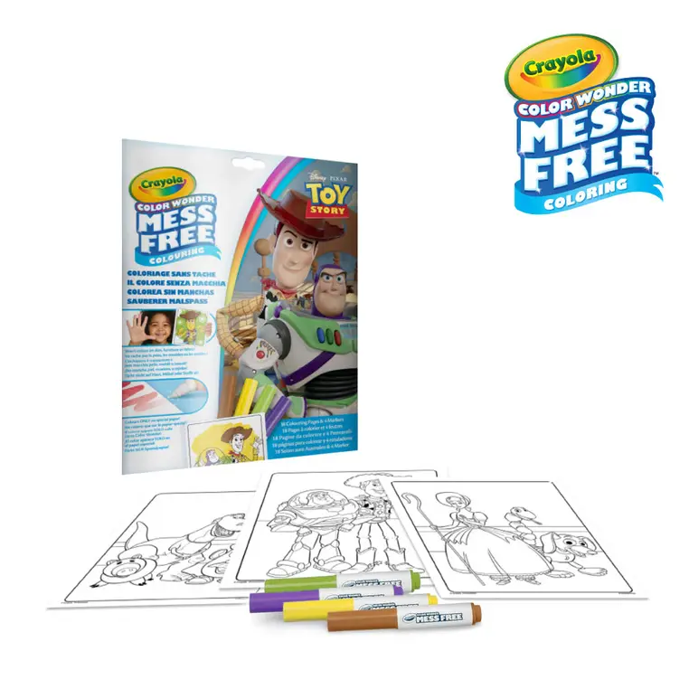 Crayola Kolorowanka dla dzieci i 4 niebrudzące magiczne flamastry Color Wonder Mess Free Toy Story 3+ - Książki