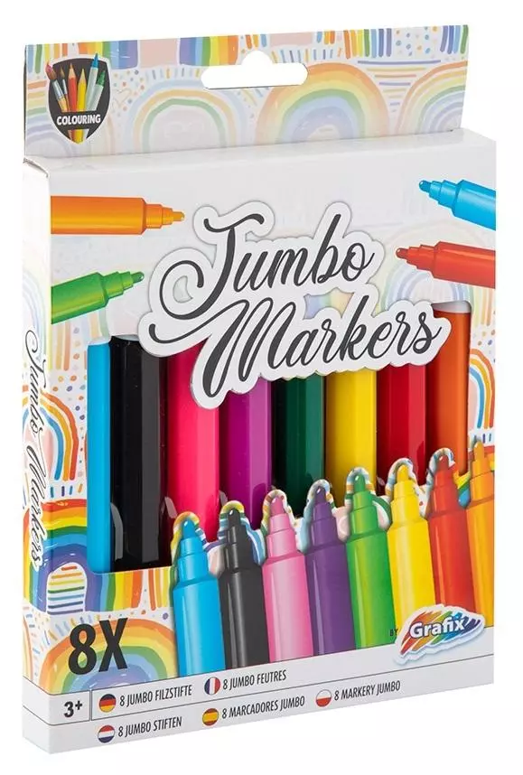 Markery Jumbo 8 kolorów - Papiernicze i szkolne