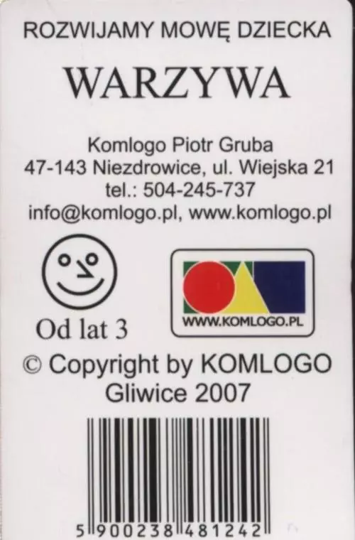 Karty Rozwijamy mowę i myślenie dziecka Warzywa - Książki