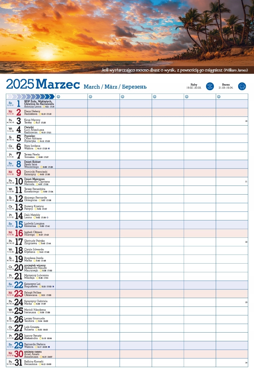 Kalendarz 2025 PLANER ścienny do notatek ORGANIZER - Książki