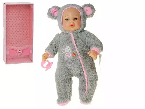 Lalka bobas w kombinezonie 40cm z dźwiękiem box Adar - Zabawki