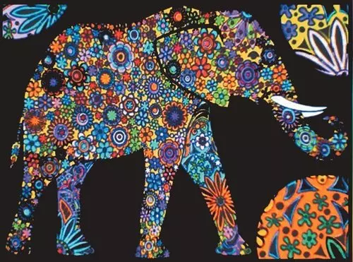 Kolorowanka Welwetowa Colorvelvet 47x35 cm Słoń - Książki