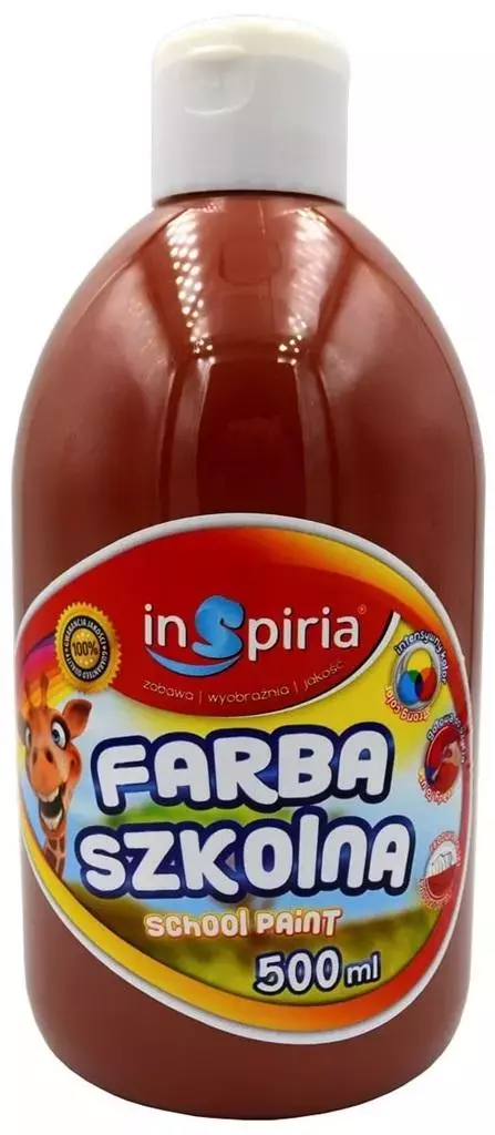 Farba szkolna brązowa 500 ml - Papiernicze i szkolne