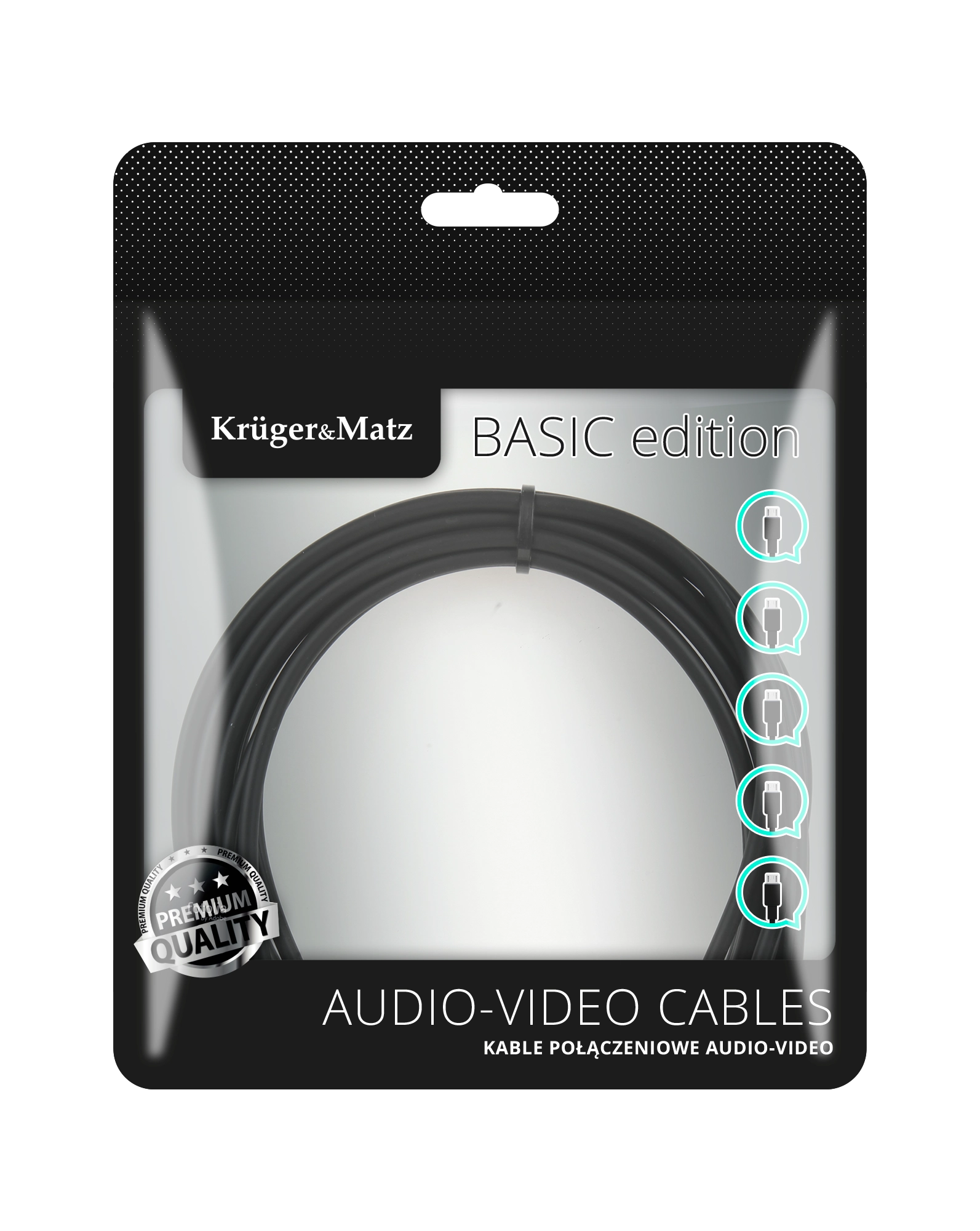 Kabel 2RCA-2RCA 1m Kruger&Matz Basic - Elektronika i akcesoria