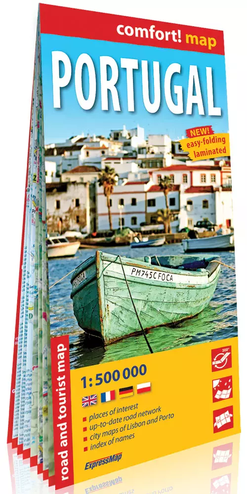 Portugalia (Portugal); laminowana mapa samochodowo-turystyczna 1:500 000 - Książki