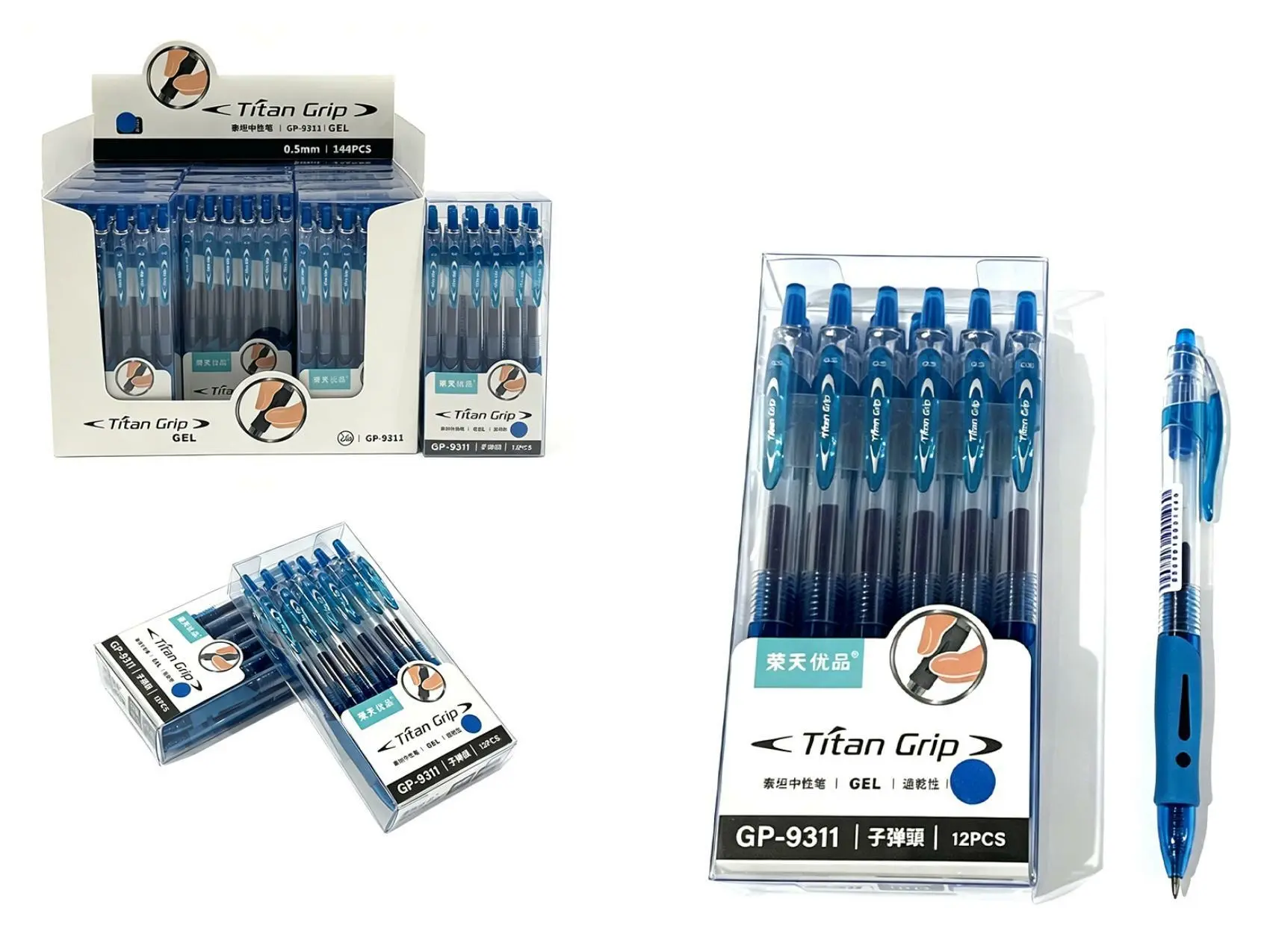Długopis Żelowy Titan 12SZT GP-9311 - Papiernicze i szkolne