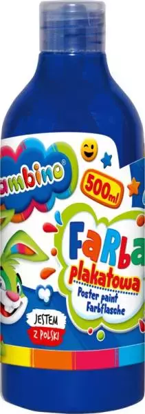 Farba plakatowa w butelce 500 ml niebieska bambino - Papiernicze i szkolne