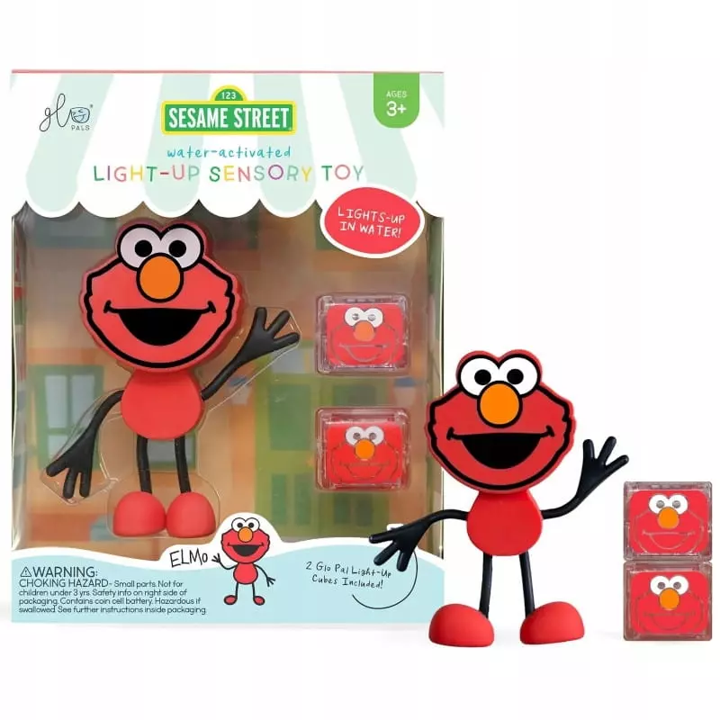 GLO PALS Postać do kąpieli Sezamkowa ELMO z kostkami świecącymi w wodzie - Zabawki