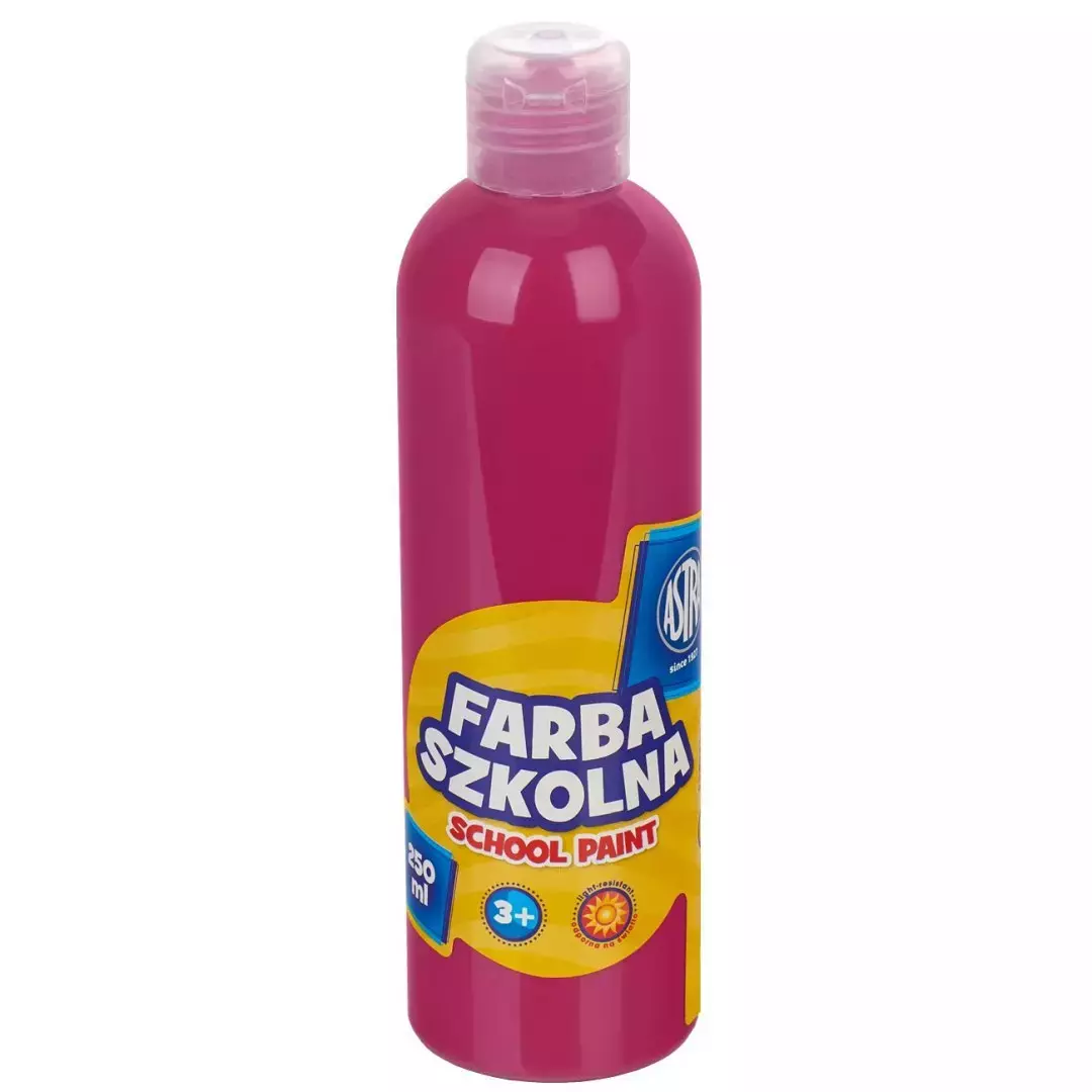 Farba szkolna naturalna tempera Astra 250 ml różowa - Papiernicze i szkolne