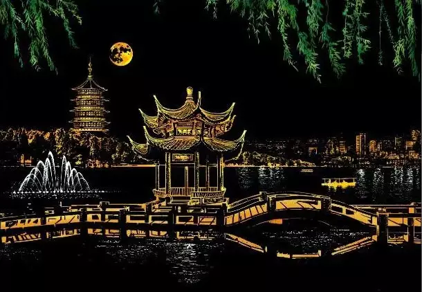 Magiczna zdrapka. Jezioro West Lake, 40.5x28.5 cm - Papiernicze i szkolne