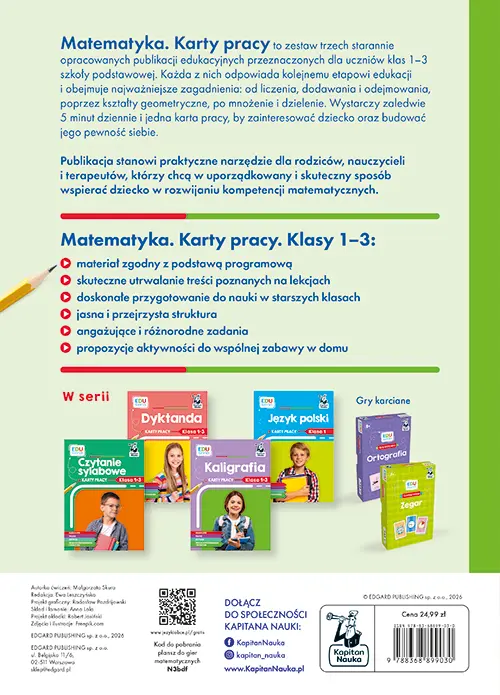 EDUseria Matematyka Karty pracy kl.1 Kapitan Nauka - Książki