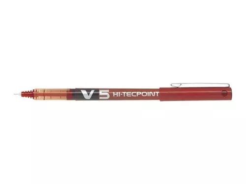 Pióro kulkowe z płynnym tuszem Pilot Hi-Tecpoint V5 Czerwony Fine - Papiernicze i szkolne