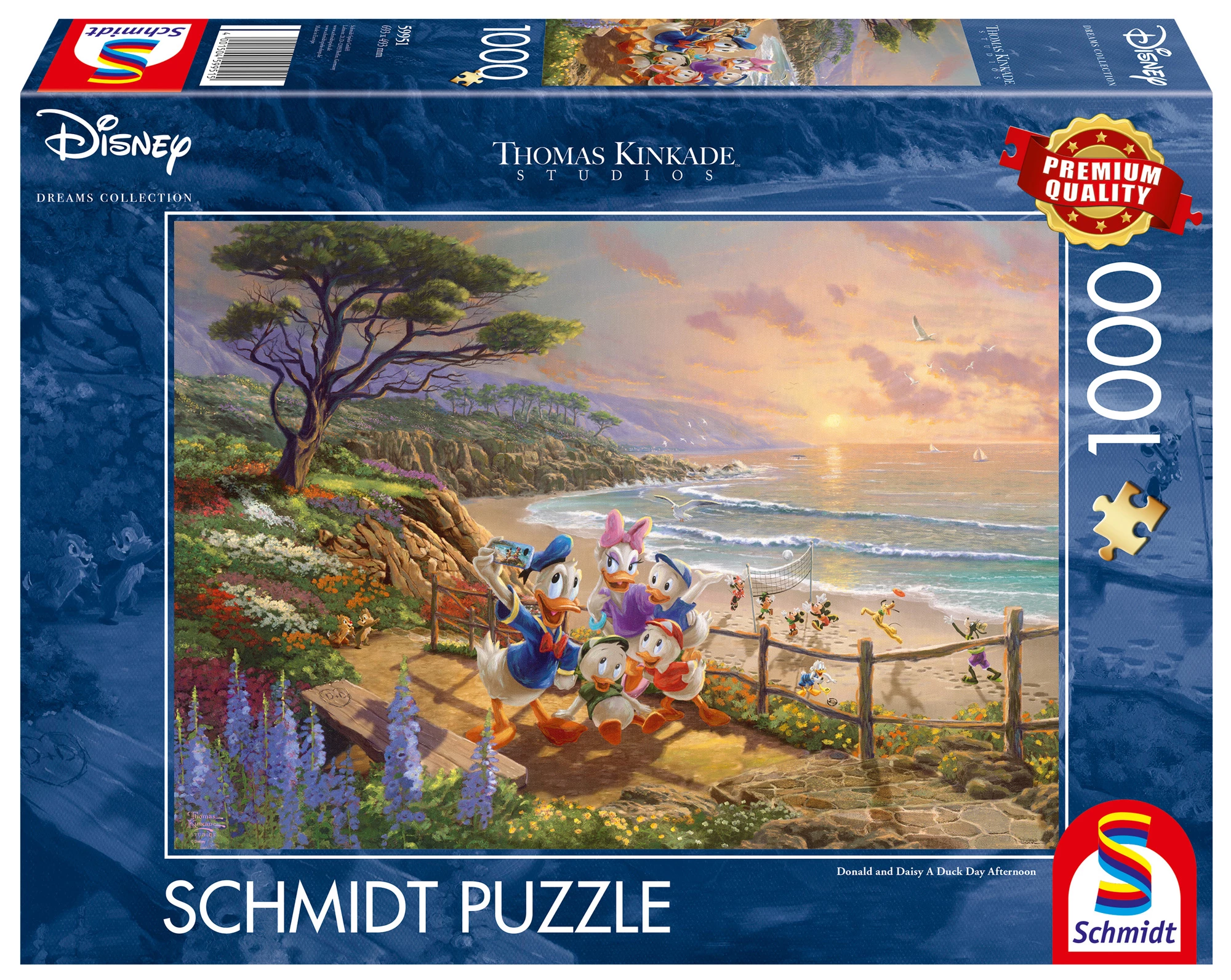 Puzzle 1000 elementów. Kaczor Donald & Daisy - T. Kinkade - Puzzle