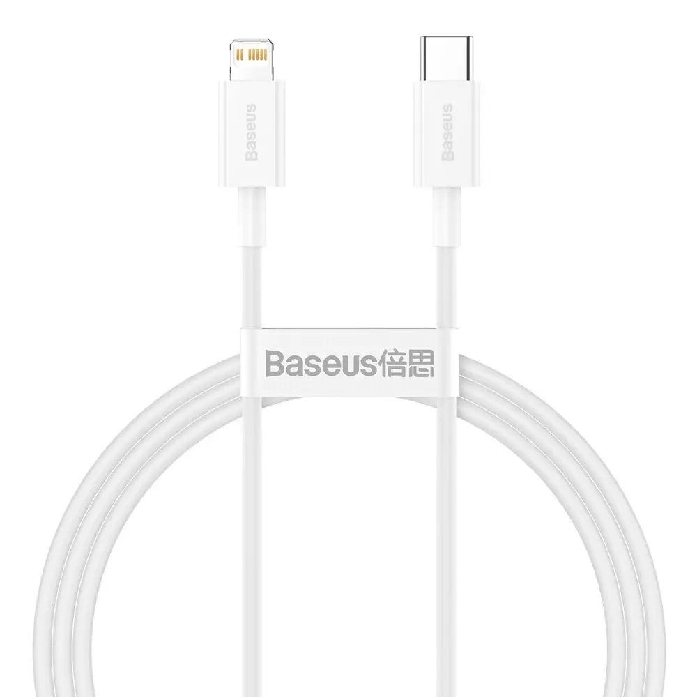 Kabel Baseus Superior Series USB-C / Lightning PD 20W 1 m - biały - Elektronika i akcesoria