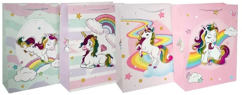 Torebka ozdobna PL-6 średnia złocona Pastele mix - Papiernicze i szkolne