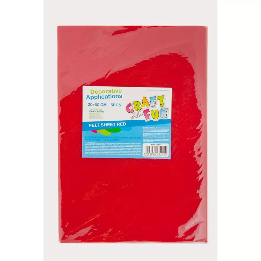 Filc Dekoracyjny Arkusz 5 szt. czerwony Craft with Fun 439307 - Papiernicze i szkolne
