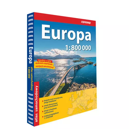 Europa atlas samochodowy 1:800 000 - Książki