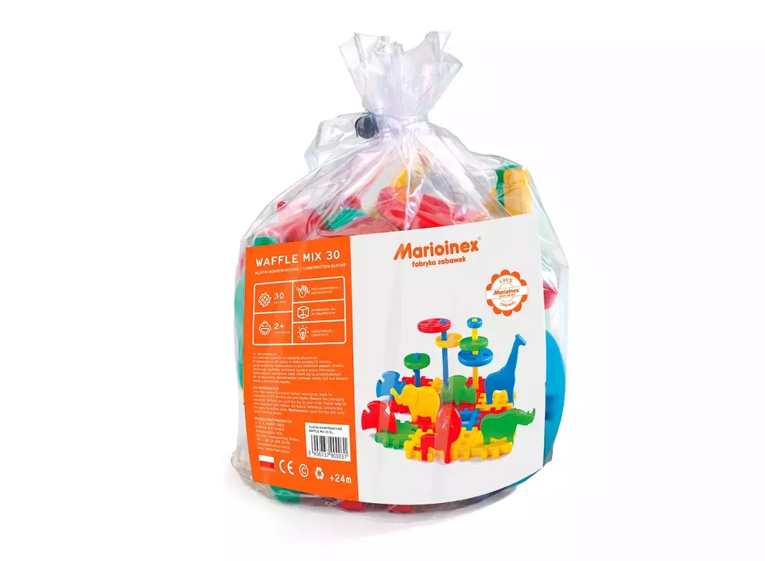 Klocki konstrukcyjne Waffle, mix wzorów - Zabawki