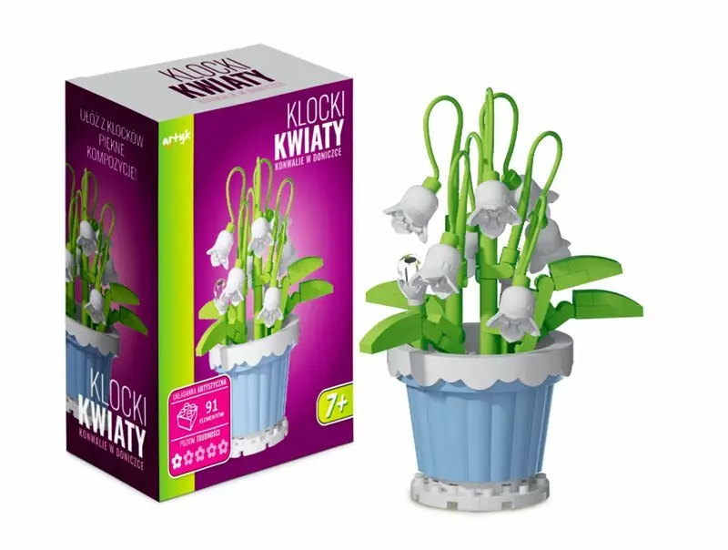Klocki kwiaty Konwalie w doniczce 223el 136887 - Zabawki