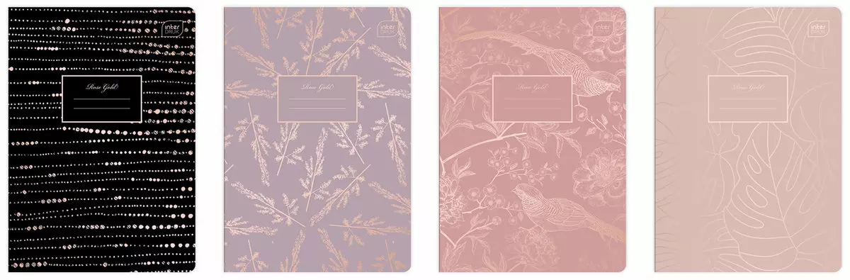 Zeszyt A5/60k linia Metalc Rose Int Fol A 10 - Papiernicze i szkolne