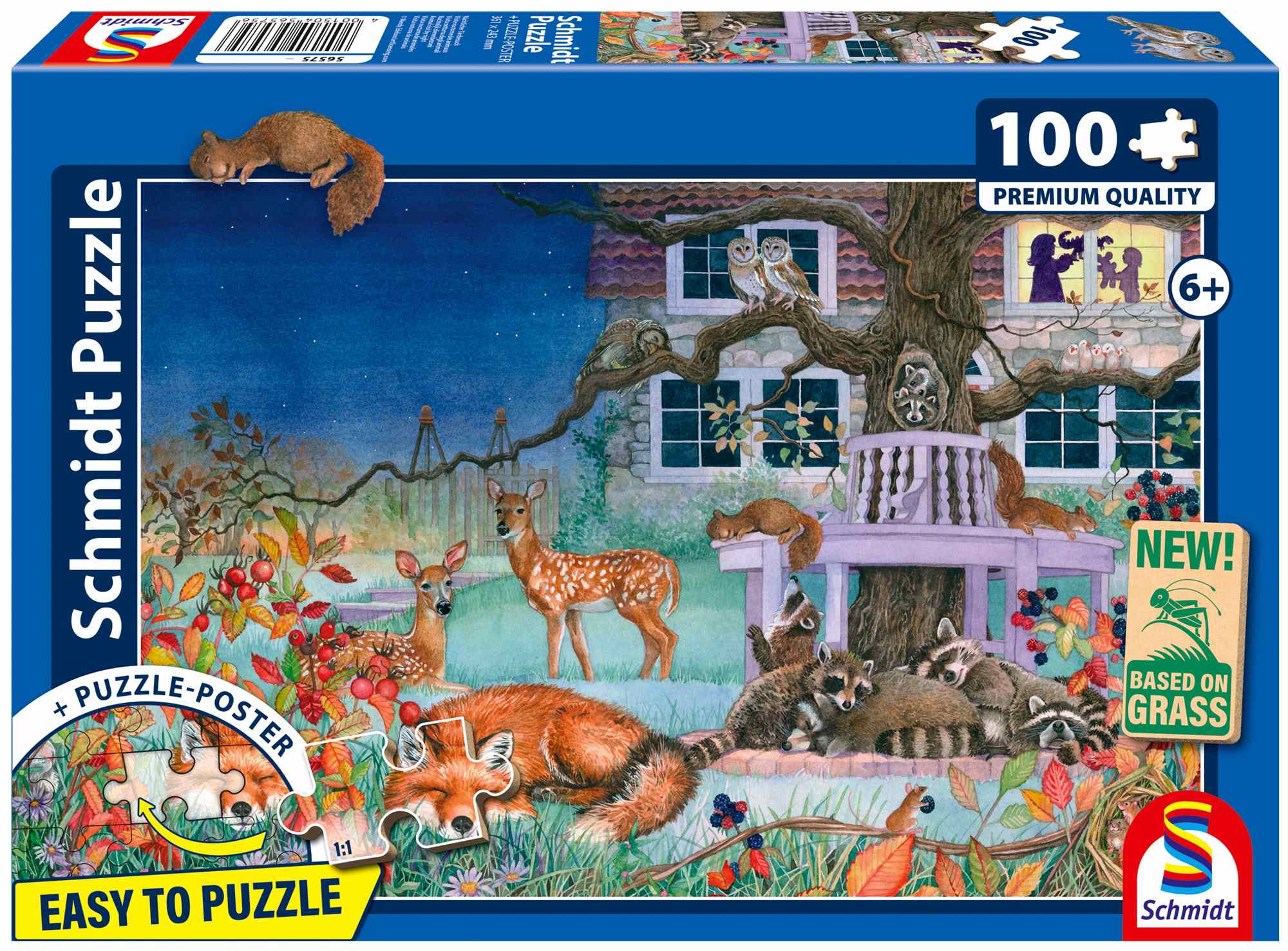 Puzzle 100 PQ Zwierzęta nocą 113646 - Puzzle