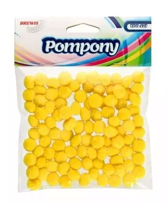 Pompony żółte 10mm 100szt - Papiernicze i szkolne