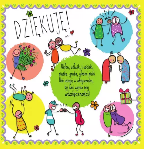 Karnet kwadratowy na różne okazje. Dziękuję! - Papiernicze i szkolne