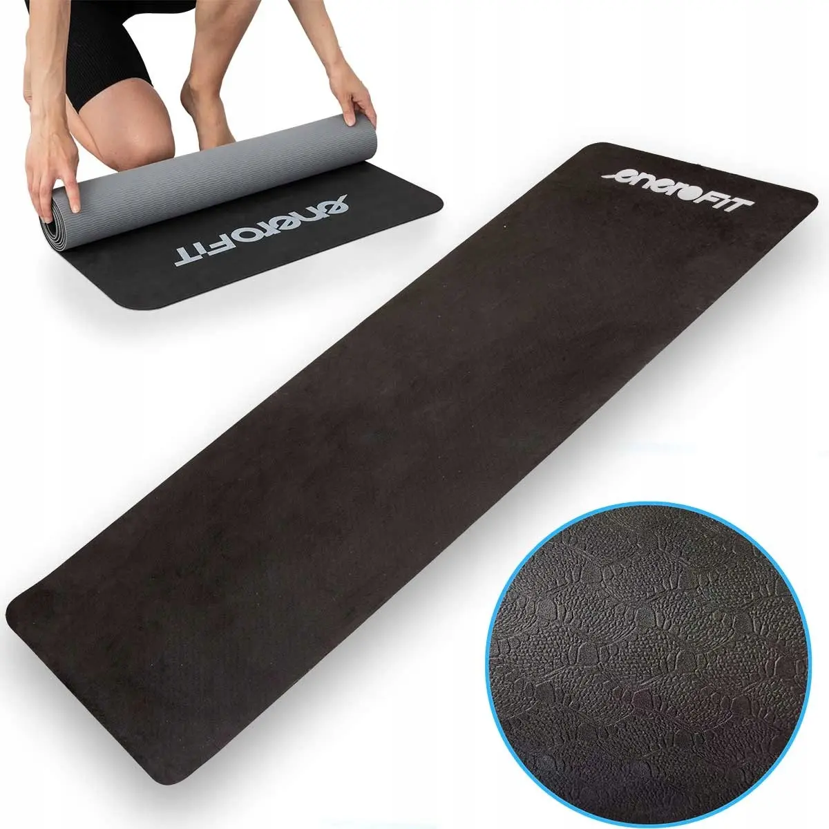 Mata do Jogi i Fitness Tpe Antypoślizgowa Czarno-szara Enero Fit - Elektronika i akcesoria