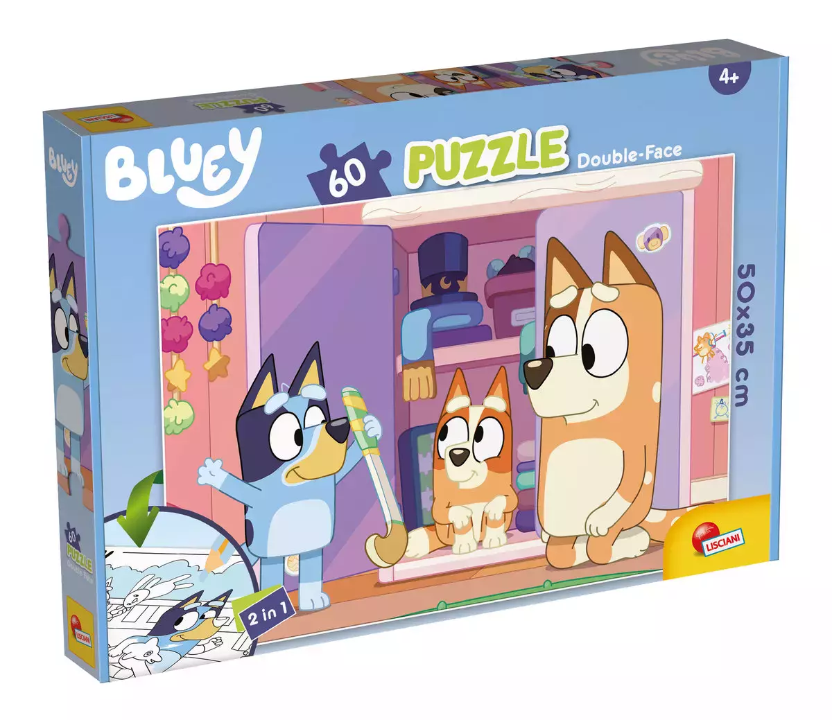 Puzzle podłogowe dwustronne Plus 60el Bluey 99573 LISCIAN - Puzzle