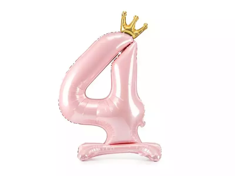 Stojący balon foliowy 4 jasny róż 84cm - Papiernicze i szkolne