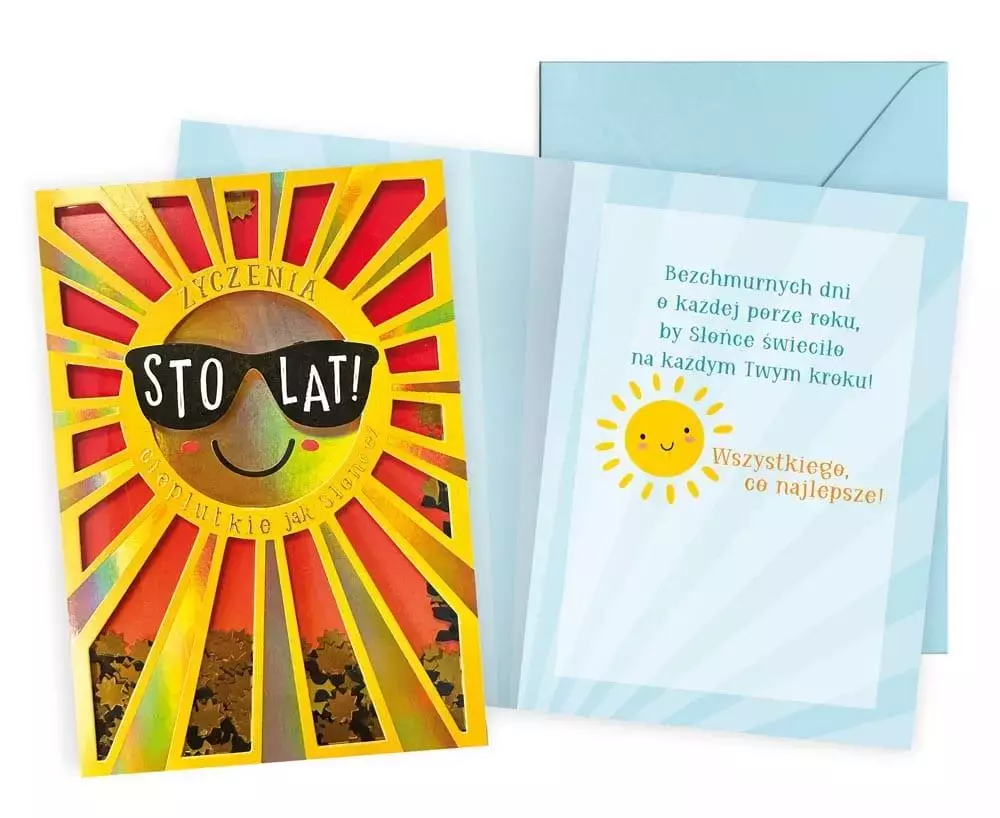 Karnet B6 konfetti Urodziny słońce - Papiernicze i szkolne