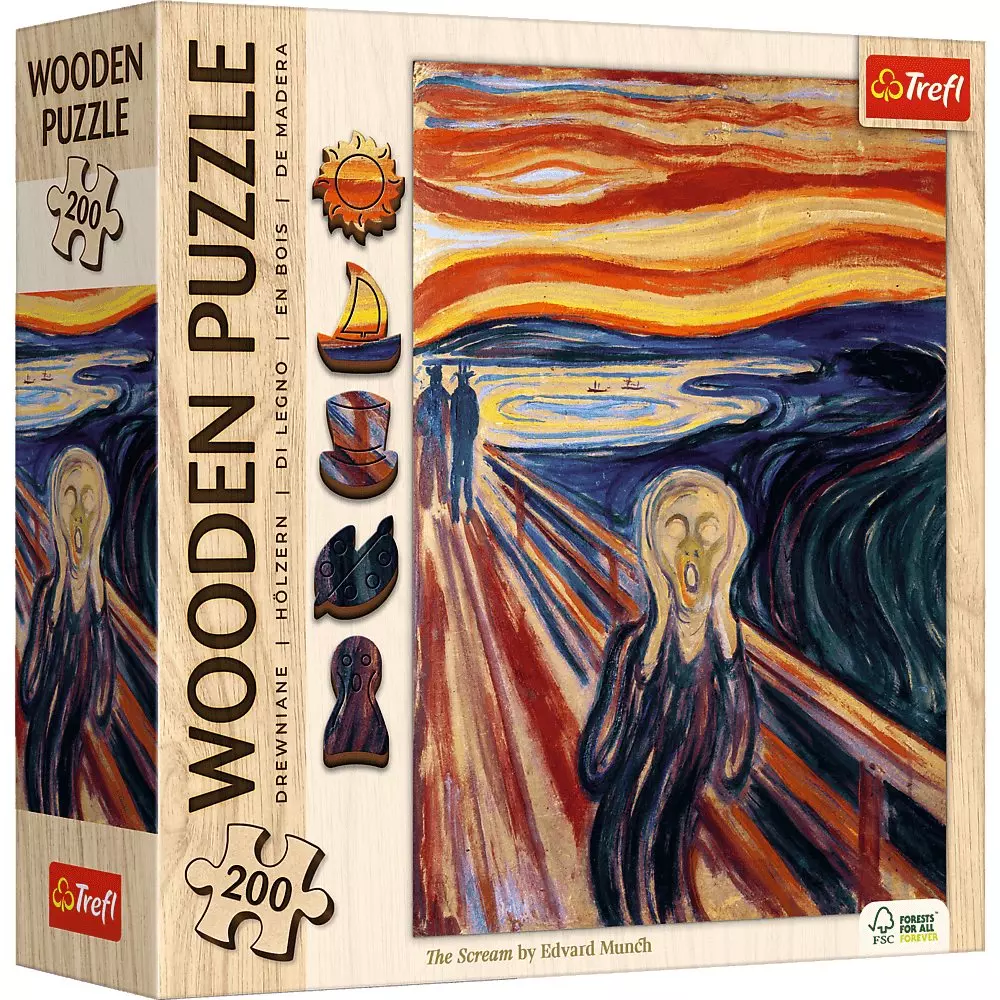 Puzzle 200 drewniane Krzyk Edvard Munch 20252 - Puzzle