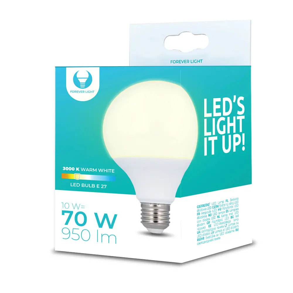 Żarówka LED E27 G95 10W 230V 3000K 950lm Forever Light - Dom i ogród
