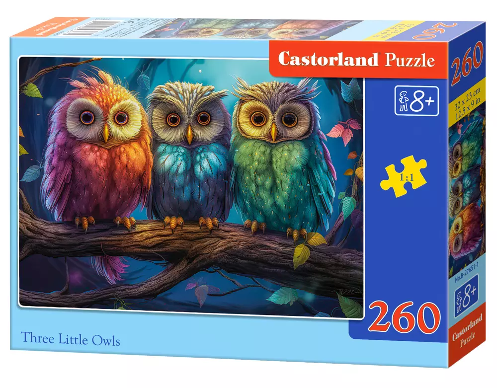 Puzzle 260 elementów. Trzy małe sowy - Puzzle