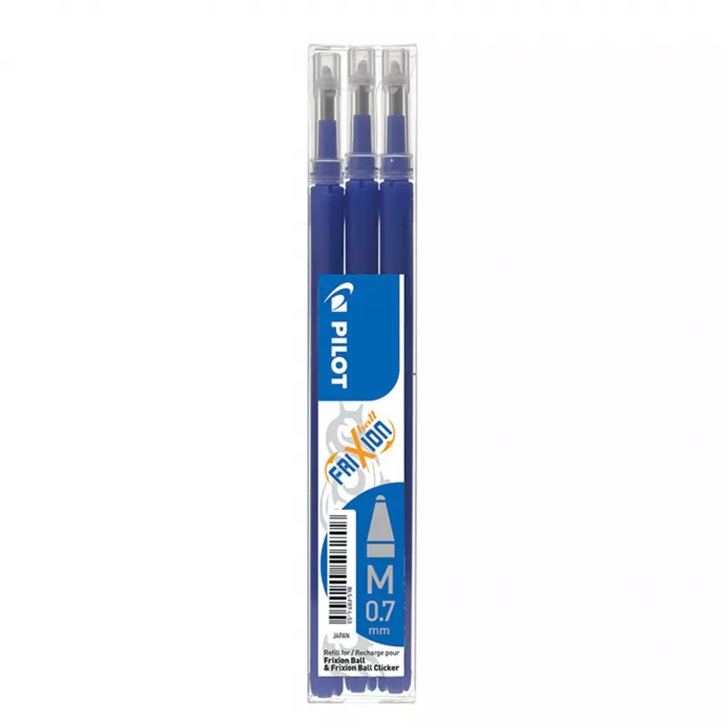 Wkłady do pióra kulkowego Pilot Frixion, 0.7 mm, niebieskie (3 sztuki) - Papiernicze i szkolne