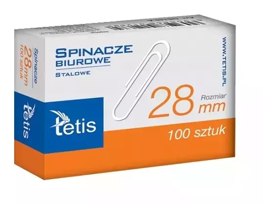 Spinacze biurowe 28 mm (100 sztuk) - Papiernicze i szkolne