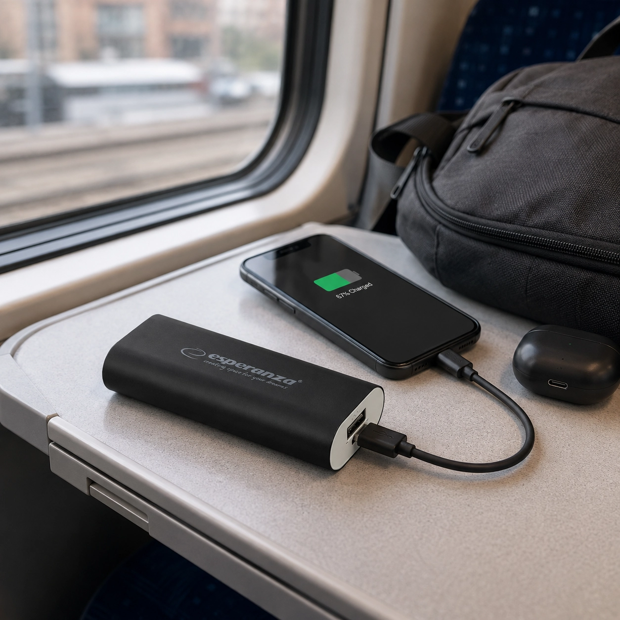 Esperanza Power Bank 4400Mah Hadron Czarny - Elektronika