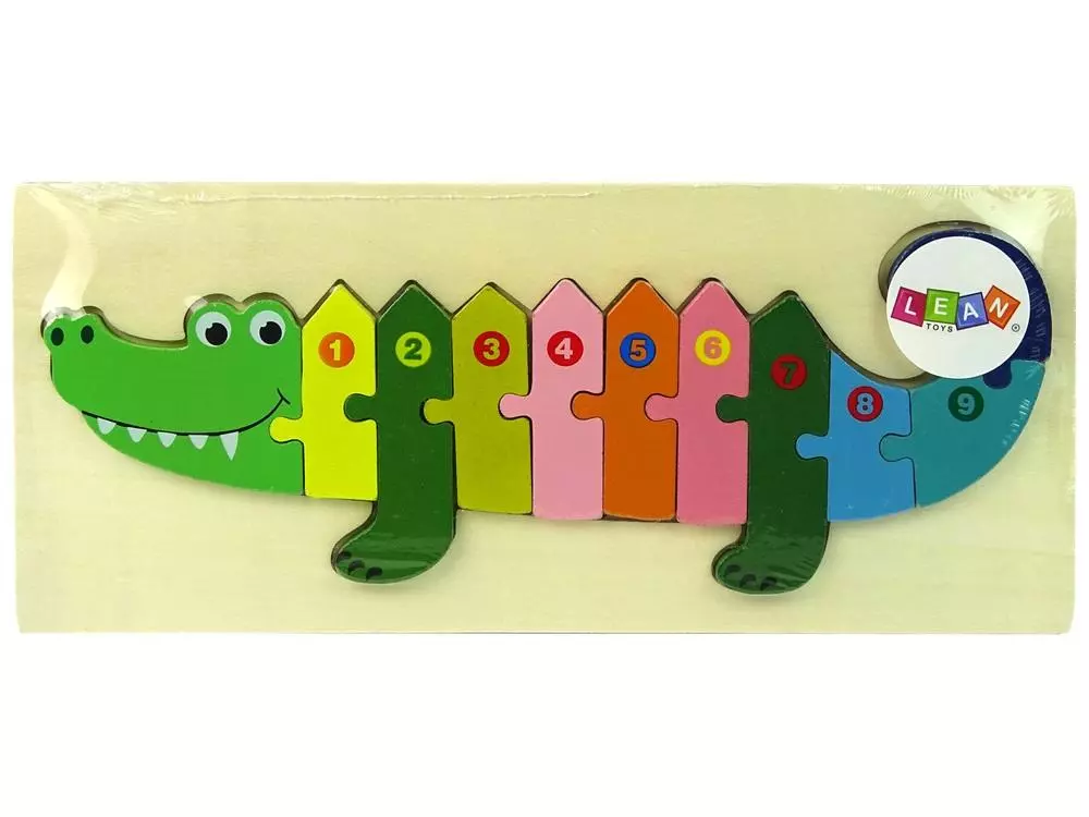 Drewniane puzzle Krokodyl liczby - Puzzle