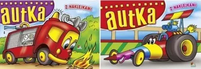 Autka. Kolorowanki z naklejkami, mix wzorów - Książki