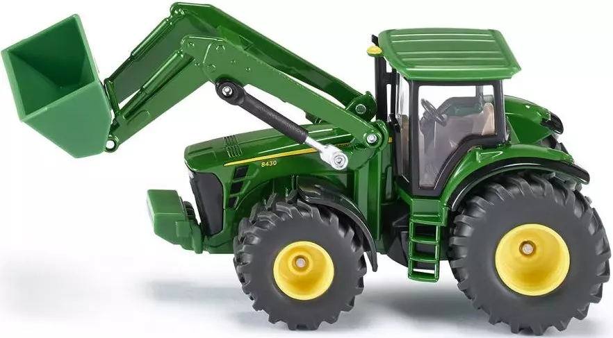 Model traktora John Deere z przednią ładowarką w skali 1:50 - Zabawki