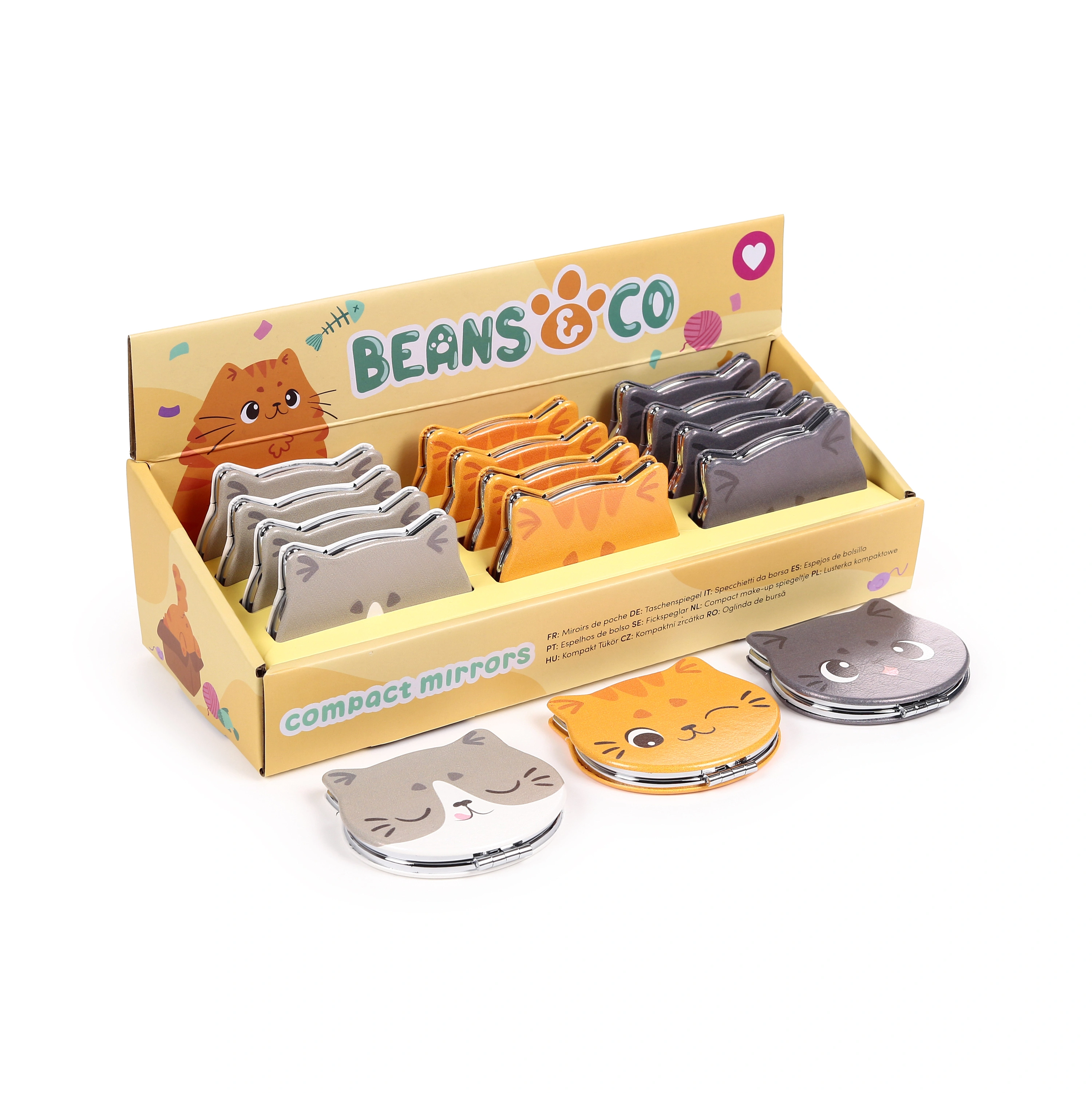 Lusterko kompaktowe ze skóry ekologicznej - Beans & Co Cats - Zabawki
