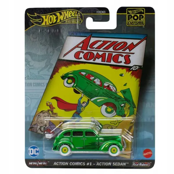 HOT WHEELS PREMIUM POP CULTURE DC ACTION COMICS #1 HVJ50 Action Sedan - Zabawki